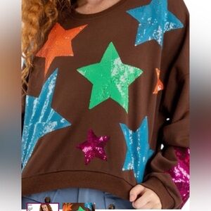 BLUE-VELVET NWT SWEATSHIRT W/ STARS